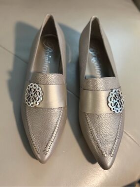 NWT!!! Brighton Women's Pointed-Toe Loafers w/ Filigree Medallion, Size 9 M